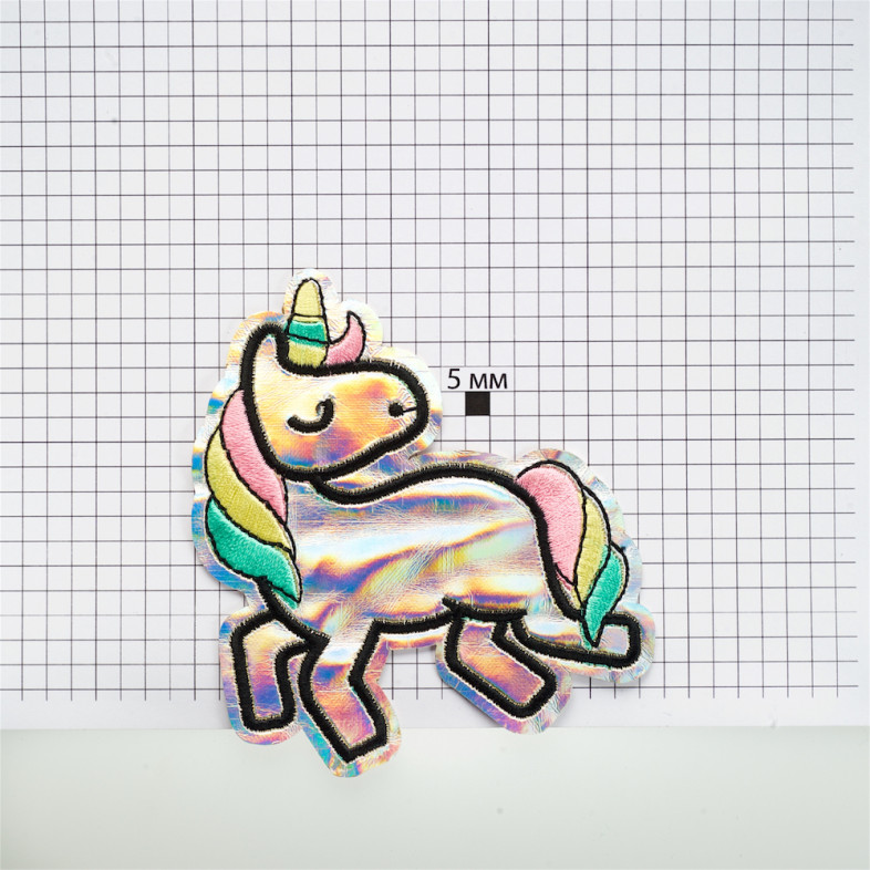 Reflective fabric patch Unicorn 1 pc.