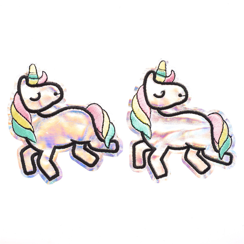 Reflective fabric patch Unicorn 1 pc.