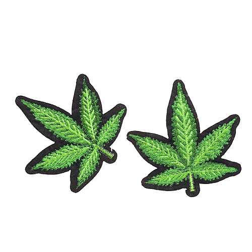 Łatka materiałowa Listek cannabisu zielony 1 szt