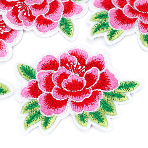 Fabric patch Pink flower 1 pc.