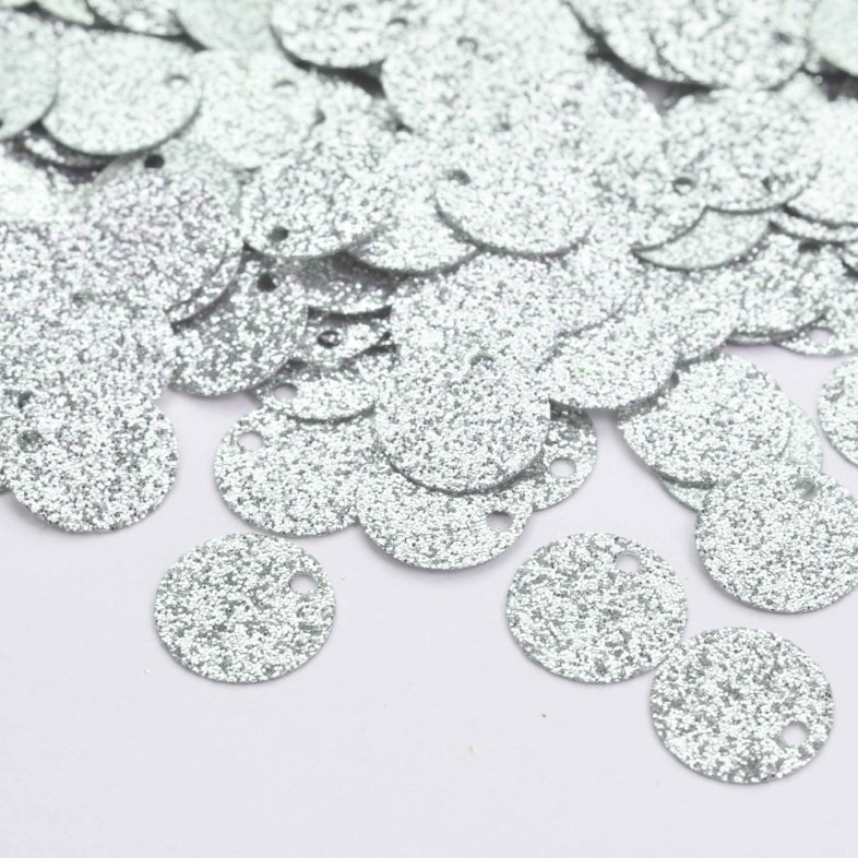 Cekiny okrągłe 10 mm w kolorze srebrnym op.5 gr