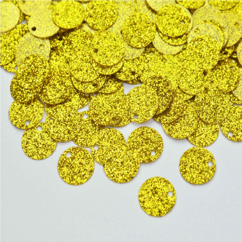 Cekiny okrągłe 10 mm w kolorze złotym op.5 gr