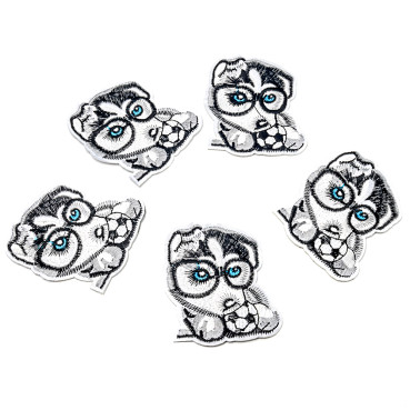 Fabric patch Dog white 1 pc.