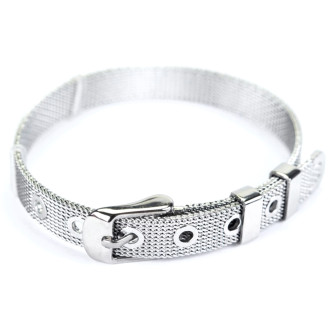 Bransoletka slajder metalowa 220x8 mm w kolorze melchioru 1 szt