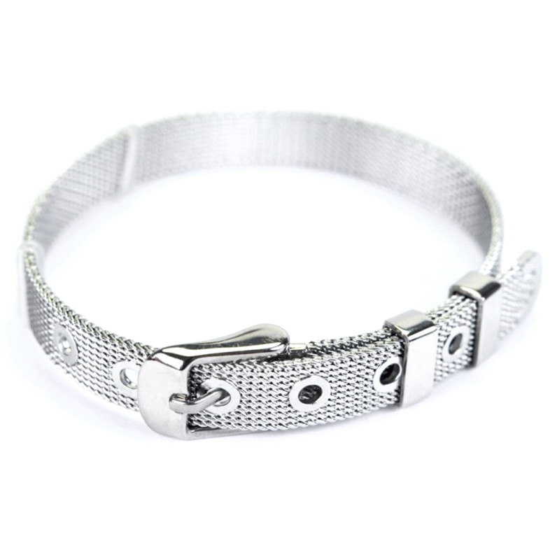 Bransoletka slajder metalowa 220x8 mm w kolorze melchioru 1 szt