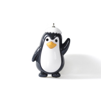 Plastic pendant Penguin 51×33 mm white 1 pc.