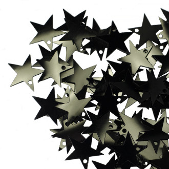 Star sequins 16 mm black pack of 5 g