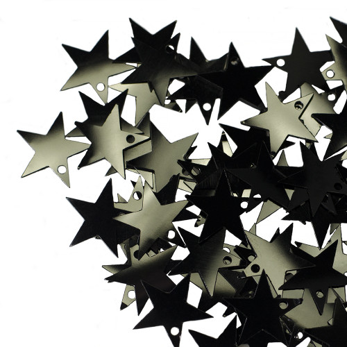 Star sequins 16 mm black pack of 5 g