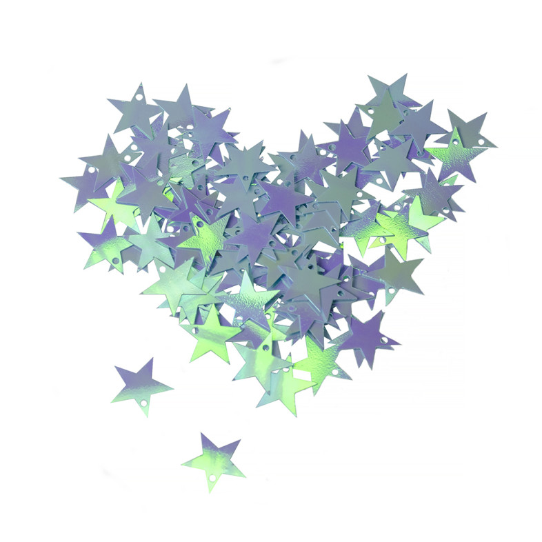 Star sequins 16 mm blue pack of 5 g