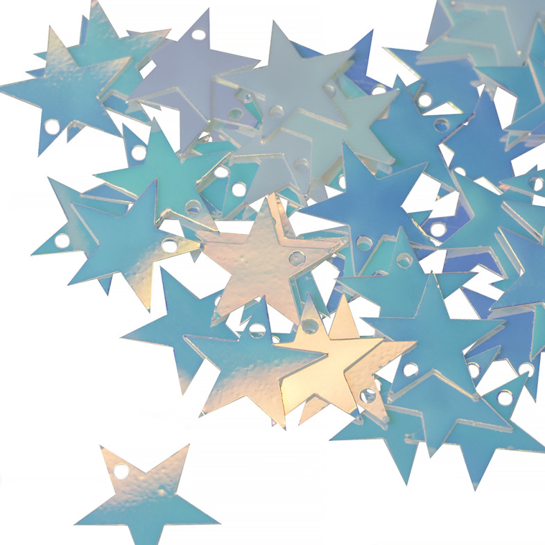 Sequins star 16 mm silver shiny pack of 5 g