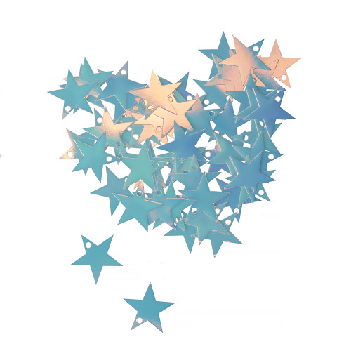 Sequins star 16 mm silver shiny pack of 5 g