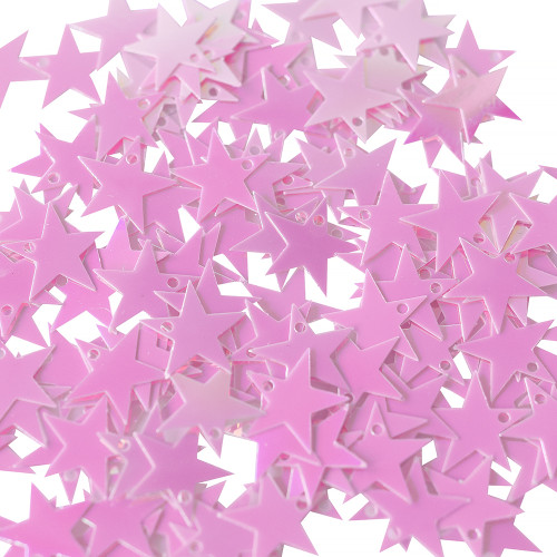 Sequins star 16 mm pink AB pack of 5 g