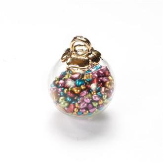 Bulb pendant 20×16 mm with rainbow balls 1 pc.