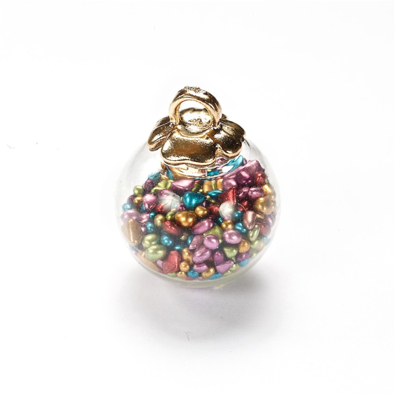 Bulb pendant 20×16 mm with rainbow balls 1 pc.