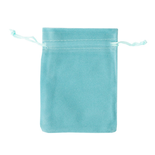 Decorative velvet bag 12×9 cm blue 1 pc