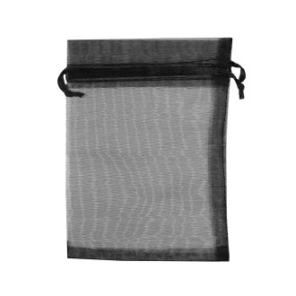 Decorative organza bag 12×9 cm black 1 pc