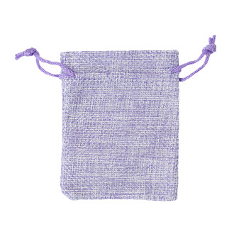 Decorative burlap bag 9×7 cm lilac 1 pc
