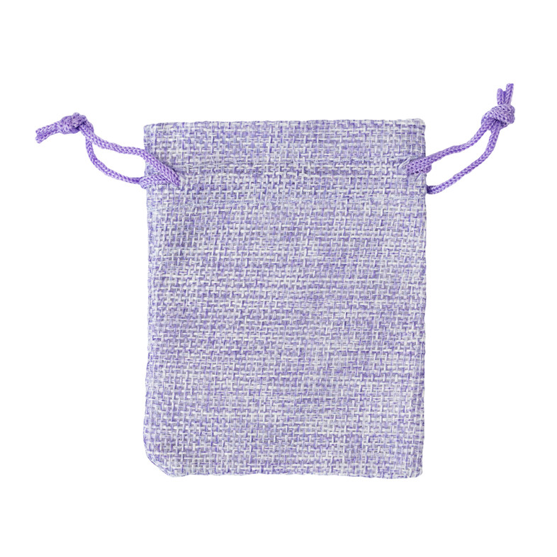 Decorative burlap bag 9×7 cm lilac 1 pc