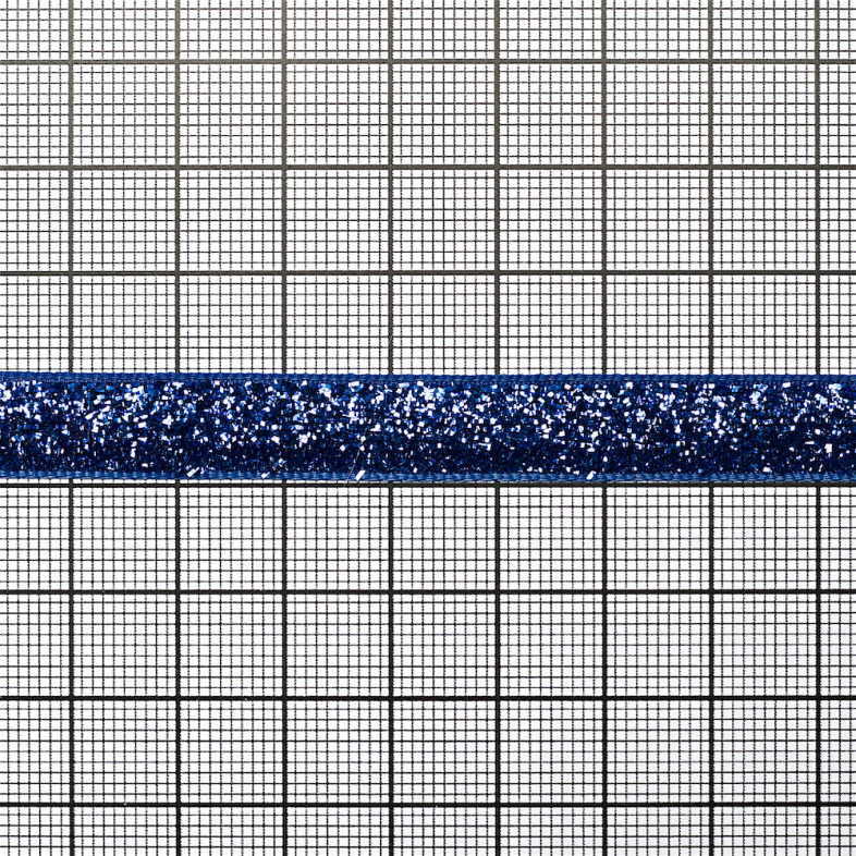 Velvet ribbon with lurex 10 mm blue 1 meter