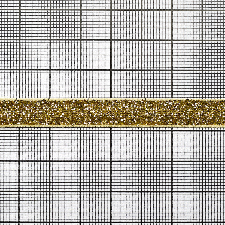 Velvet ribbon with lurex 10 mm gold 1 meter
