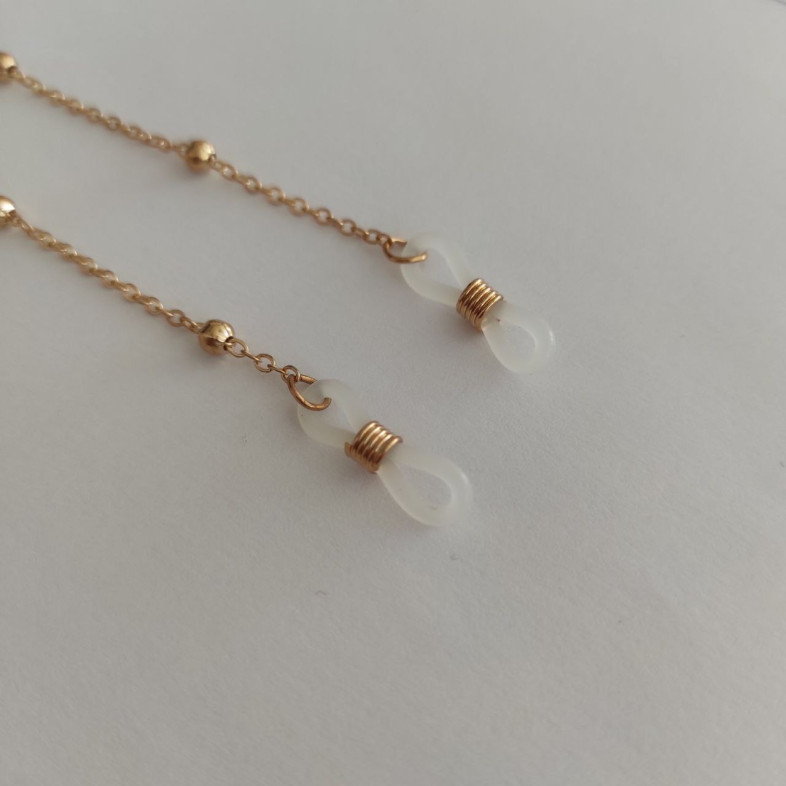 Gold eyeglass chain with pearls 1 pc