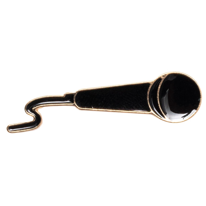 Metal pin badge Microphone 1 pc.