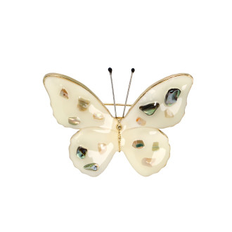 Brooch Butterfly milk gold 1 pc.