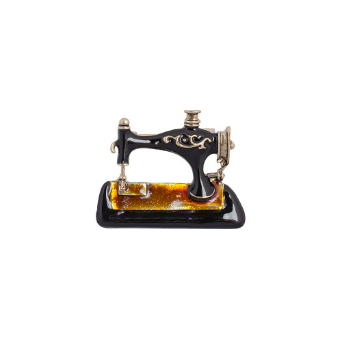 Brooch Sewing machine black 1 pc