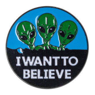 Przypinka metalowa UFO I want to believe 1 szt
