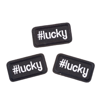 Lucky fabric patch black 1 pc.