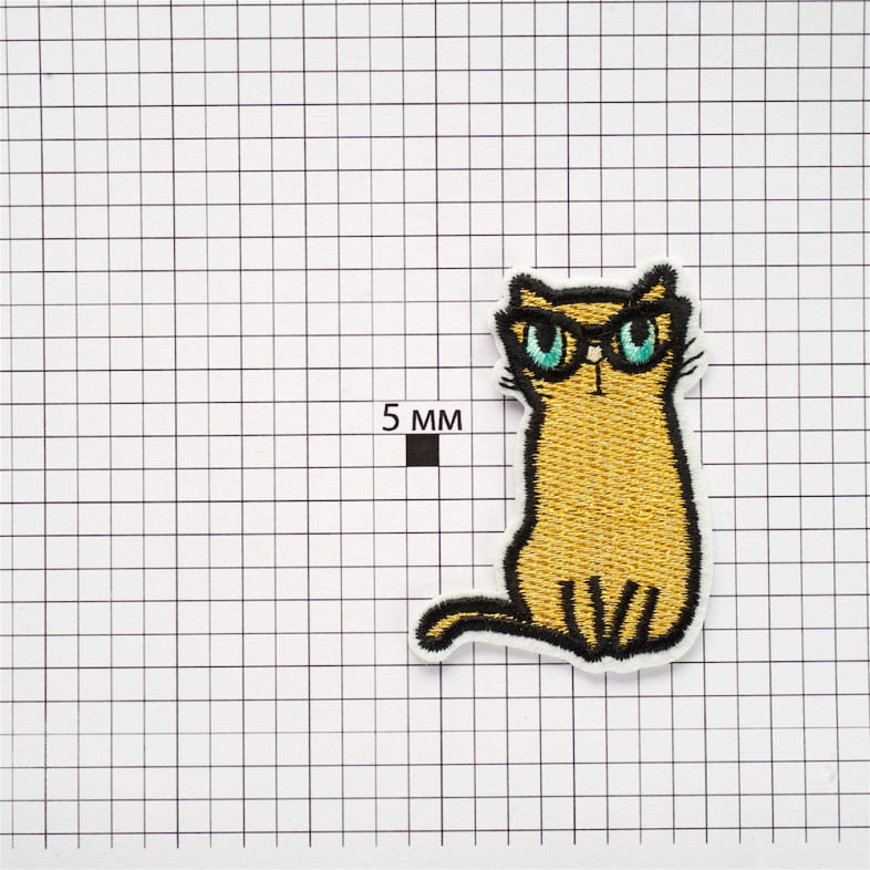 Fabric patch Cat yellow 1 pc.