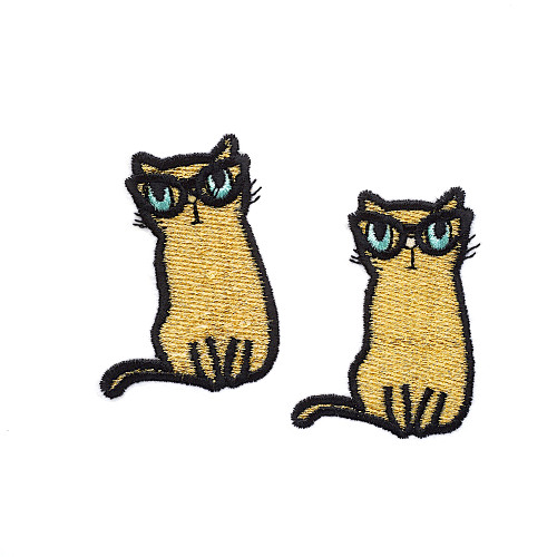 Fabric patch Cat yellow 1 pc.