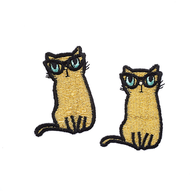 Fabric patch Cat yellow 1 pc.