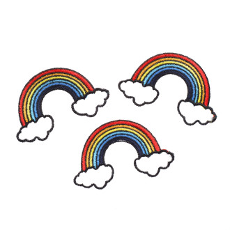 Fabric patch Rainbow on clouds 1 pc.