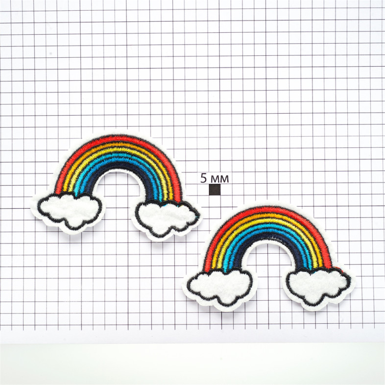 Fabric patch Rainbow on clouds 1 pc.