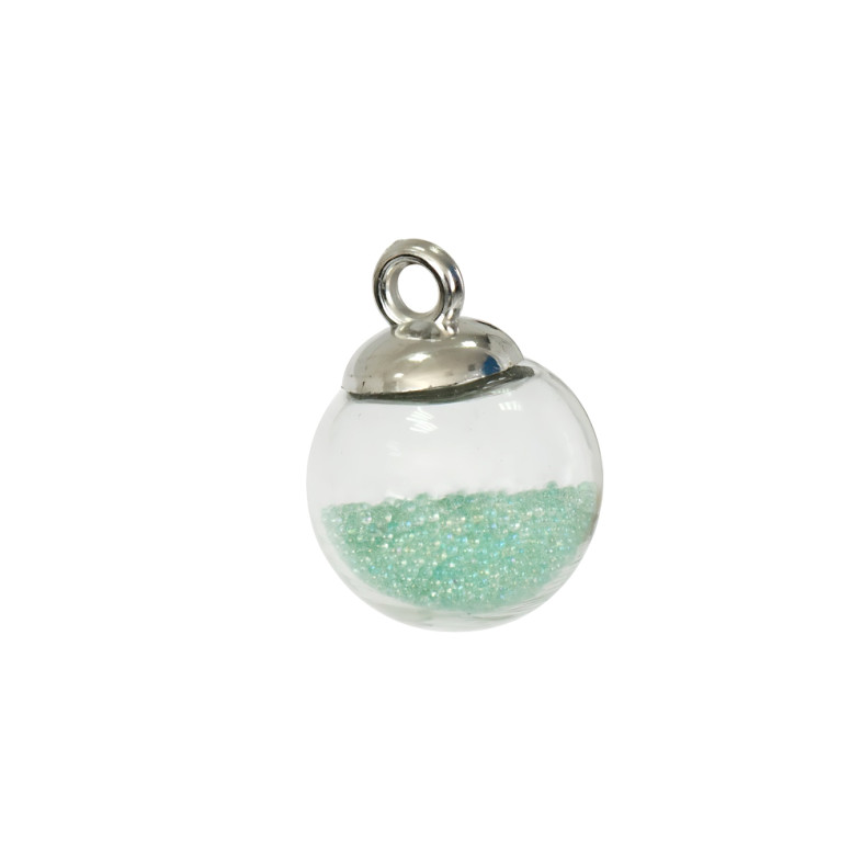 Glass bulb pendant 20×16 mm light green 1 pc