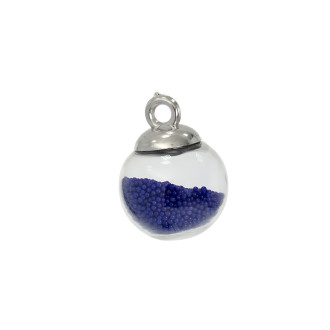 Glass bulb pendant 20×16 mm blue 1 pc