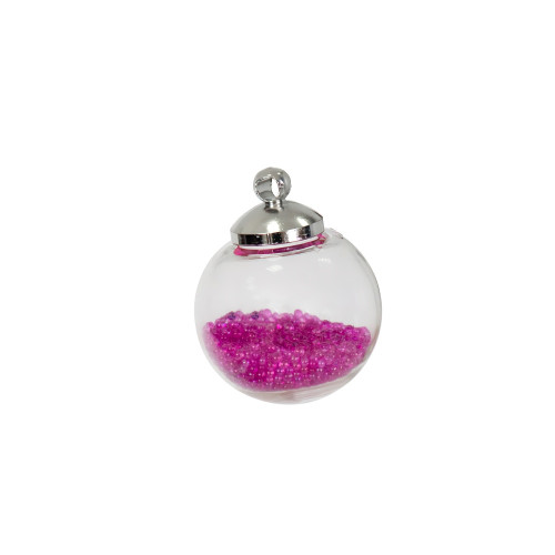 Glass bulb pendant 20×16 mm raspberry 1 pc
