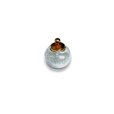 Zawieszka kolba ze szkła 20x16 mm biały 1 szt