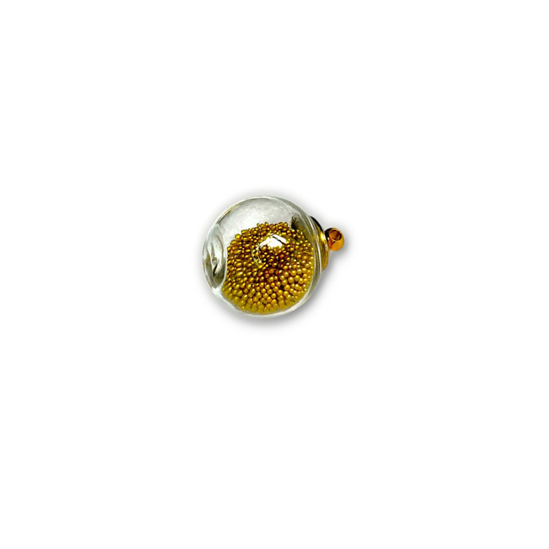 Glass bulb pendant 20×16 mm gold 1 pc.