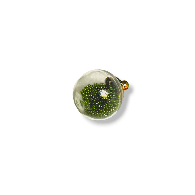 Glass bulb pendant 20×16 mm green 1 pc.