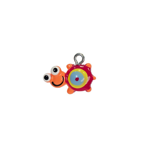 Plastic pendant Turtle 18×15 mm pink 1 pc