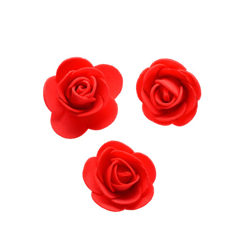 Artificial flower Rose 30 mm red 1 pc