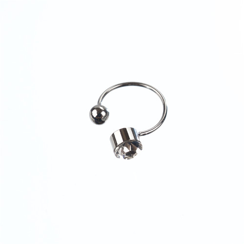 Round transparent coffee earring 1 pc.
