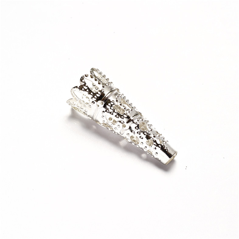Openwork conical tip 9×22 mm silver 1 pc.