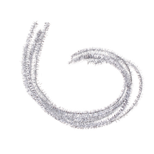 Silver fluffy coated wire, pack of 5 pcs.