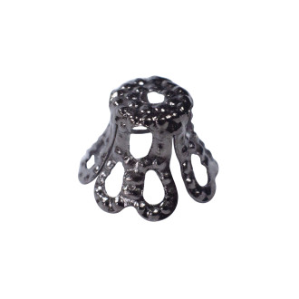 Openwork cylindrical tip 5×5 mm dark steel 1 pc.