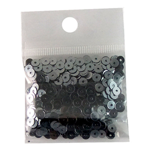Round sequins 4 mm hematite pack of 5 g