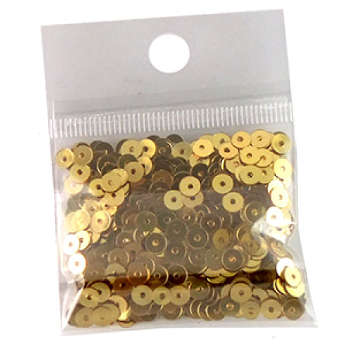 Cekiny okrągłe 4 mm w kolorze złotym op.5 gr