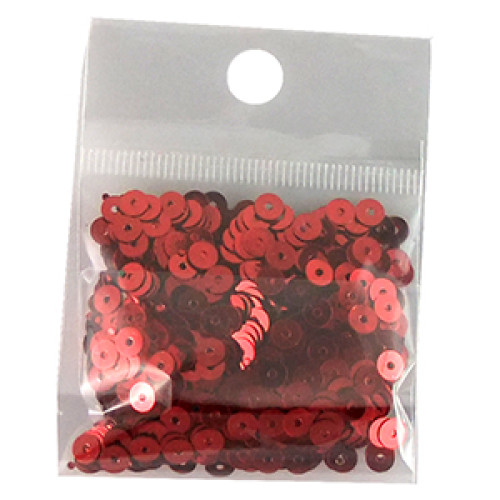 Cekiny okrągłe 4 mm czerwony op.5 gr